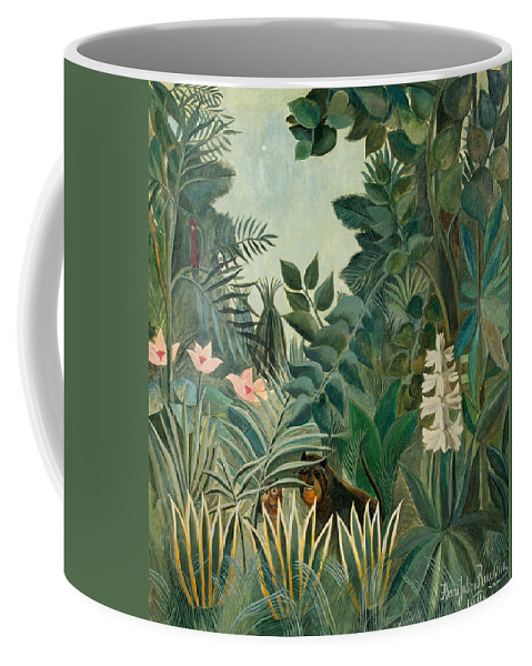 #faatoppicks Coffee Mug featuring the painting The Equatorial Jungle by Henri Rousseau