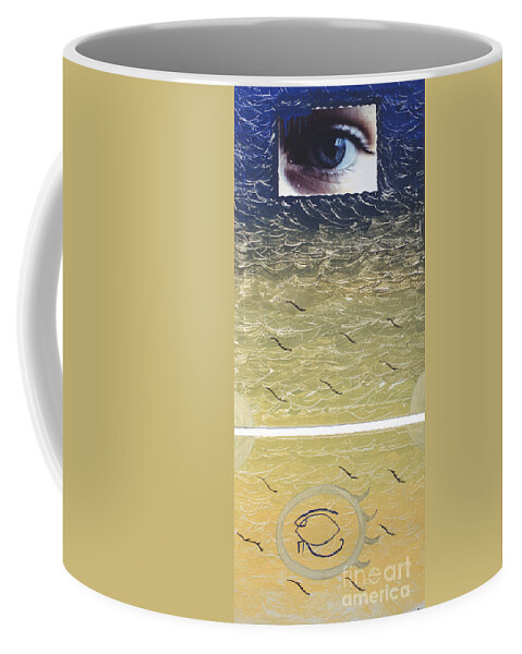 Blue Coffee Mug featuring the painting The evolution by Heidi Sieber