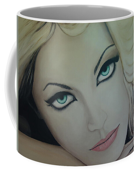 Woman Coffee Mug featuring the painting The Eyes Of Seduction by Dean Stephens