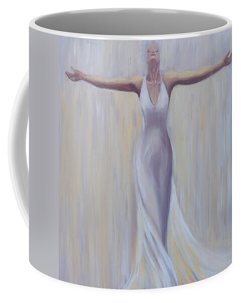 Woman Coffee Mug featuring the painting The fight is Won by Sheri Chakamian
