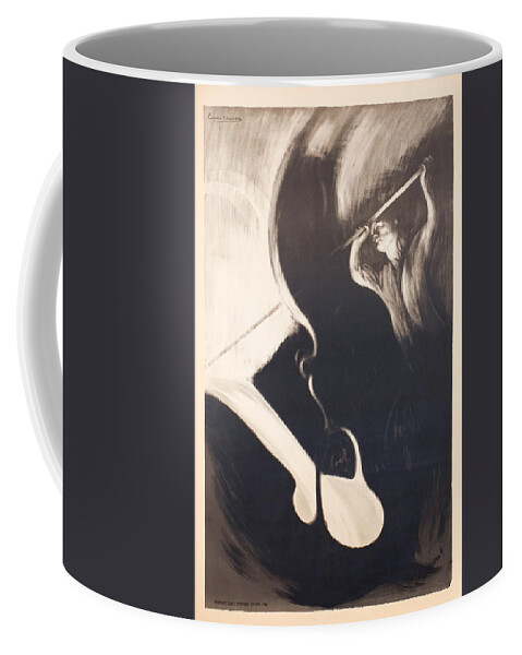 Eugene Carriere Coffee Mug featuring the drawing The Foundry by Eugene Carriere