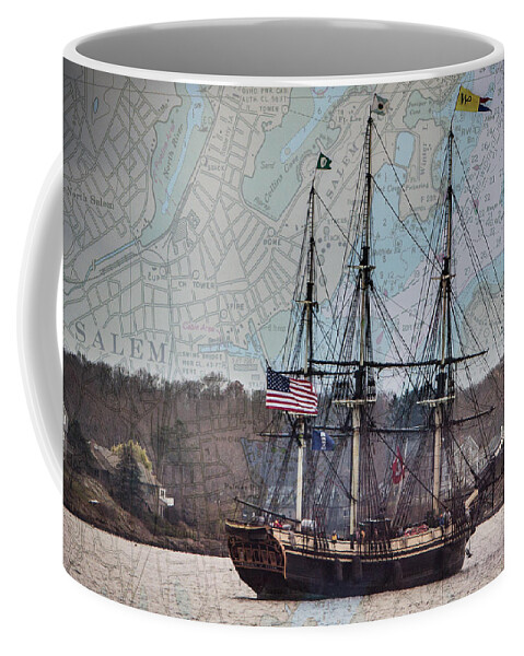 Salem Coffee Mug featuring the photograph The Friendship sails home to Salem by Jeff Folger