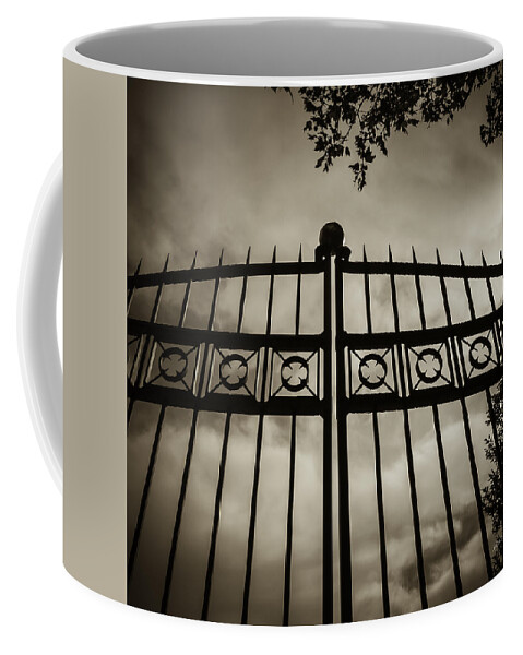 Gates Coffee Mug featuring the photograph The Gate in Sepia by Steven Milner