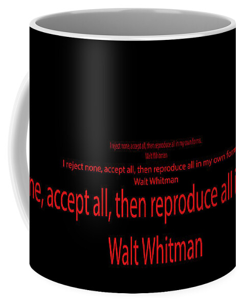 Walt Whitman Quote Coffee Mug featuring the painting The Generations Mural IV by David Bridburg