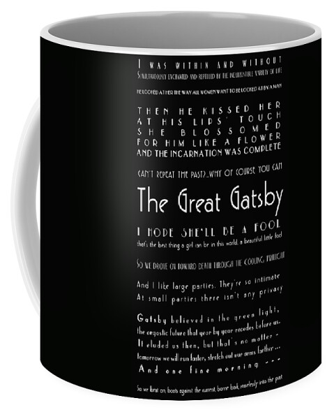 The Great Gatsby Coffee Mug featuring the photograph The Great Gatsby Quotes by Georgia Fowler