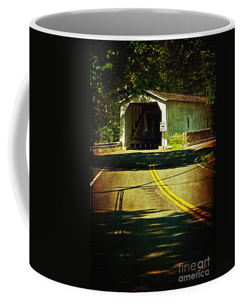 Historic Coffee Mug featuring the photograph The Green Sergeants Covered Bridge by Debra Fedchin