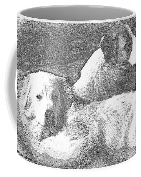 Great Pyrenees Coffee Mug featuring the photograph The Guardians by Rabiah Seminole