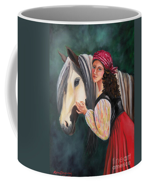 Gypsy Vanner Horse Coffee Mug featuring the painting The Gypsy's Vanner Horse by Lora Duguay