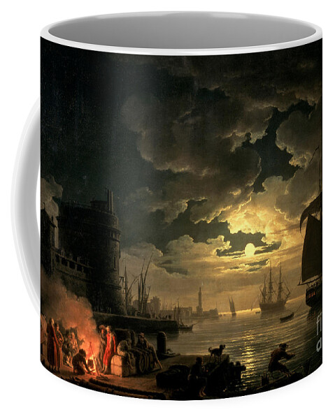 Boat Coffee Mug featuring the painting The Harbor of Palermo by Claude Joseph Vernet