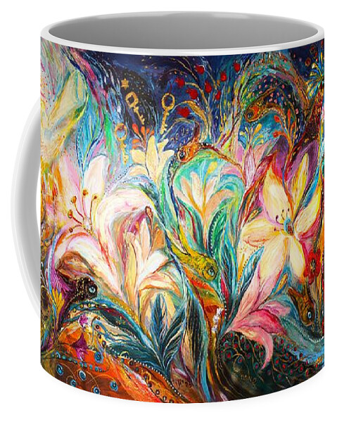 Original Coffee Mug featuring the painting The Herald of dawn by Elena Kotliarker