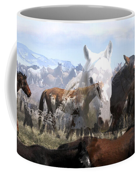 Horses Coffee Mug featuring the photograph The Herd 2 by Kae Cheatham