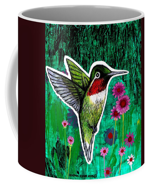 Hummingbird Coffee Mug featuring the painting The Hummingbird by Genevieve Esson