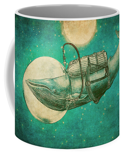 Whale Coffee Mug featuring the drawing The Journey by Eric Fan