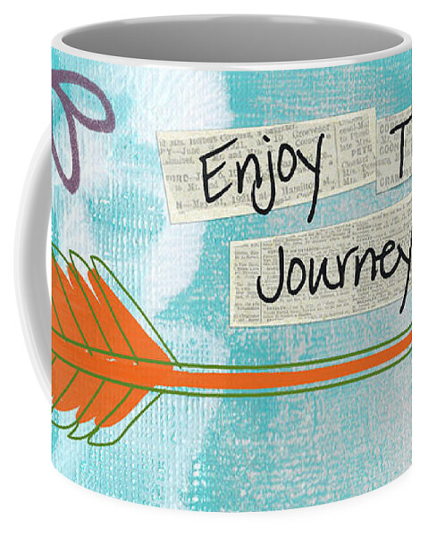Arrow Coffee Mug featuring the painting The Journey by Linda Woods