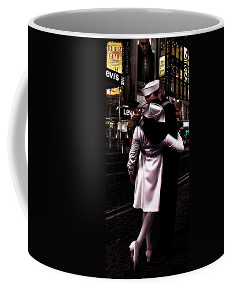 Kiss Coffee Mug featuring the photograph The Kiss in Times Square by Evie Carrier
