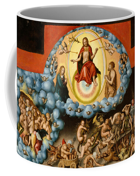 Lucas Cranach The Elder Coffee Mug featuring the painting The Last Judgment by Lucas Cranach the Elder