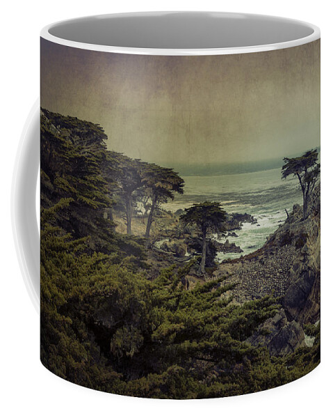 Lone Cypress Coffee Mug featuring the photograph The Lone Cypress by Angela Stanton