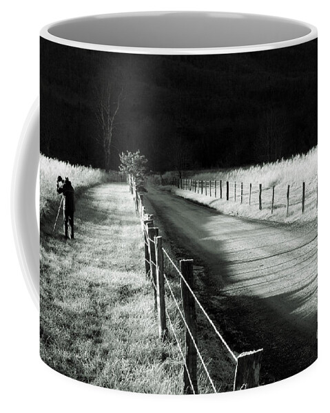Sparks Lane Coffee Mug featuring the photograph The Lone Photographer by Douglas Stucky