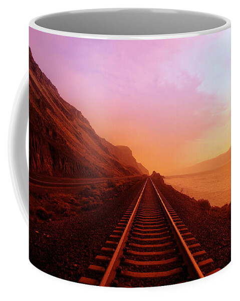 Columbia River Coffee Mug featuring the photograph The Long Walk To No Where by Jeff Swan