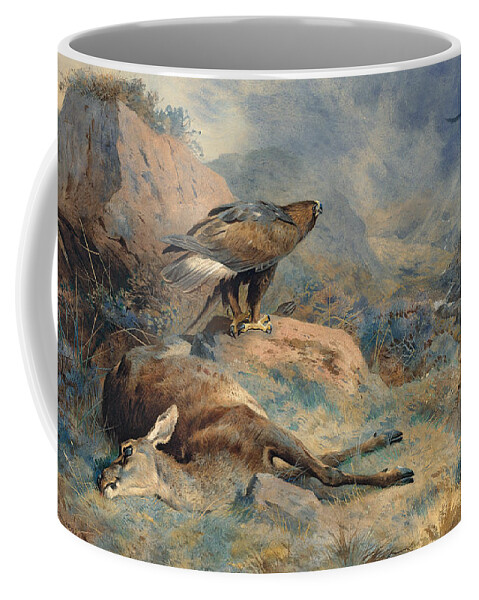 The Lost Hind Coffee Mug featuring the painting The Lost Hind by Archibald Thorburn