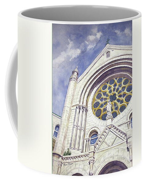 Sacred Heart Catholic Church Coffee Mug featuring the painting The Magnificent Sacred Heart by Roxanne Tobaison