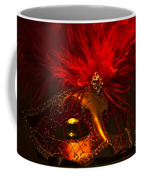 Red Coffee Mug featuring the photograph The Mask by Michael Cinnamond