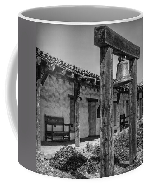 San Francisco Coffee Mug featuring the photograph The Mission Bell B/W by Hanny Heim
