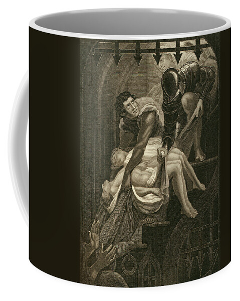 Male Coffee Mug featuring the drawing The Murder Of The Two Princes by James Northcote
