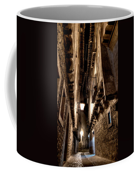 Narrow Street Coffee Mug featuring the photograph Narrow street in Albarracin by Weston Westmoreland