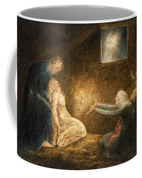 William Blake Coffee Mug featuring the painting The Nativity by William Blake