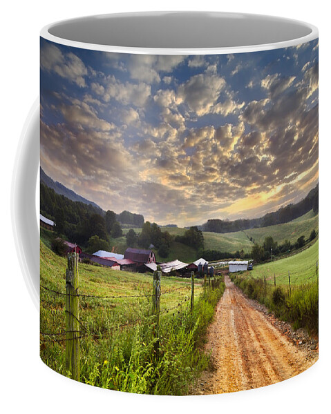Appalachia Coffee Mug featuring the photograph The Old Farm Lane by Debra and Dave Vanderlaan