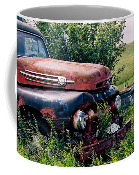 Farm Truck Coffee Mug featuring the photograph The Old Farm Truck by Roxy Hurtubise