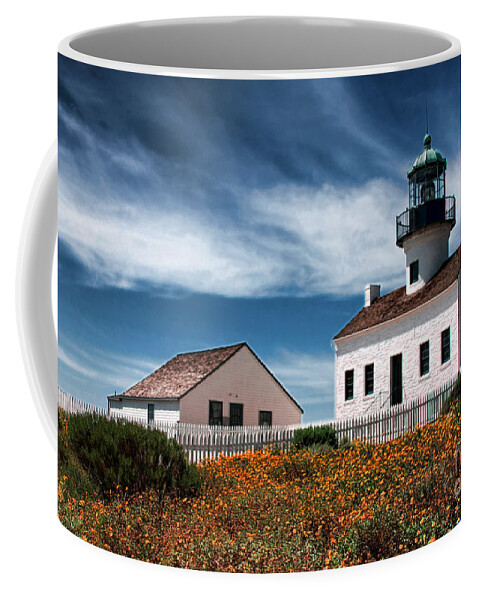Point Loma Coffee Mug featuring the photograph The Old Point Loma Lighthouse by Diana Sainz by Diana Raquel Sainz