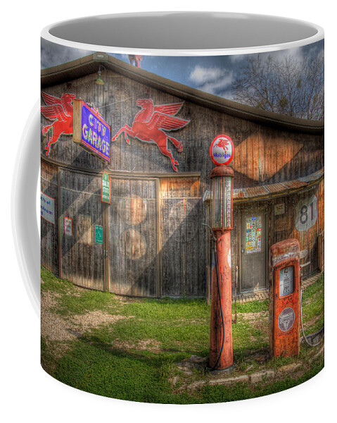 Fuel Coffee Mug featuring the photograph The Old Service Station by David and Carol Kelly