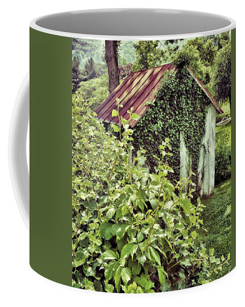 Old Shack Coffee Mug featuring the photograph The Old Shack by Jean Goodwin Brooks