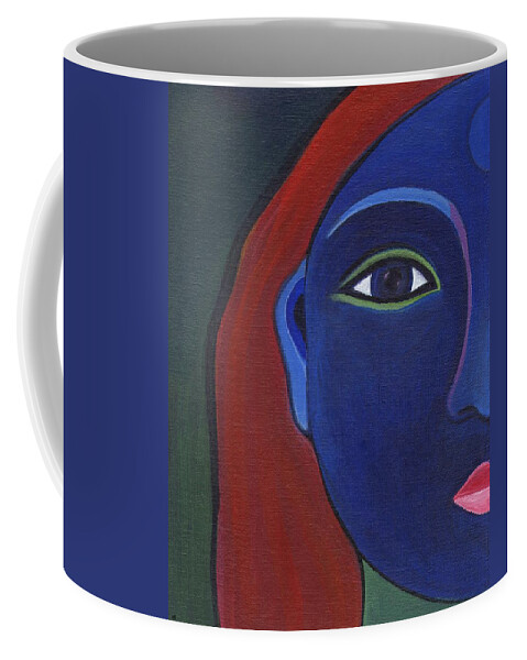 Woman Coffee Mug featuring the painting The Other Side by Helena Tiainen