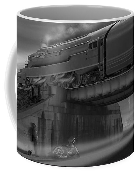Motorcycle Coffee Mug featuring the photograph The Overpass 2 Panoramic by Mike McGlothlen
