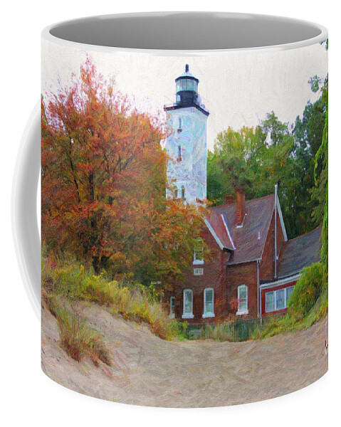 Presque Isle Lighthouse Coffee Mug featuring the photograph The Presque Isle Lighthouse by Jack Schultz