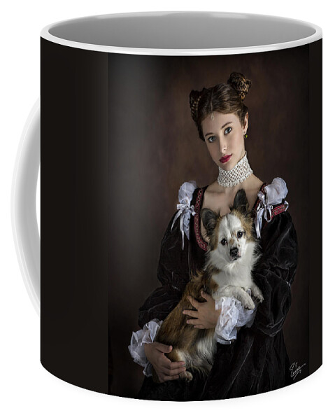 Princess Coffee Mug featuring the photograph The Princess And Her Dog by Endre Balogh