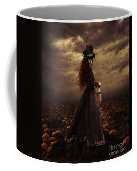 Illustration Coffee Mug featuring the digital art The Pumpkin Patch by Shanina Conway