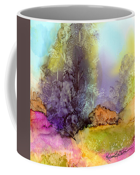 Nature Coffee Mug featuring the painting The Purple Tree by Karen Mattson