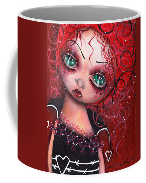 Alice In Wonderland Coffee Mug featuring the painting The Queen by Abril Andrade
