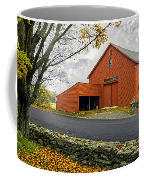 John Greenleaf Whittier Coffee Mug featuring the photograph The Red Barn at the John Greenleaf Whittier Birthplace by Betty Denise