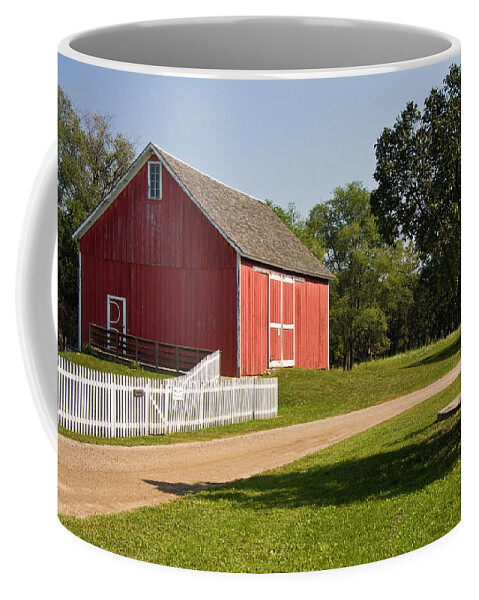 Barn Coffee Mug featuring the photograph The Red Barn by Sue Leonard