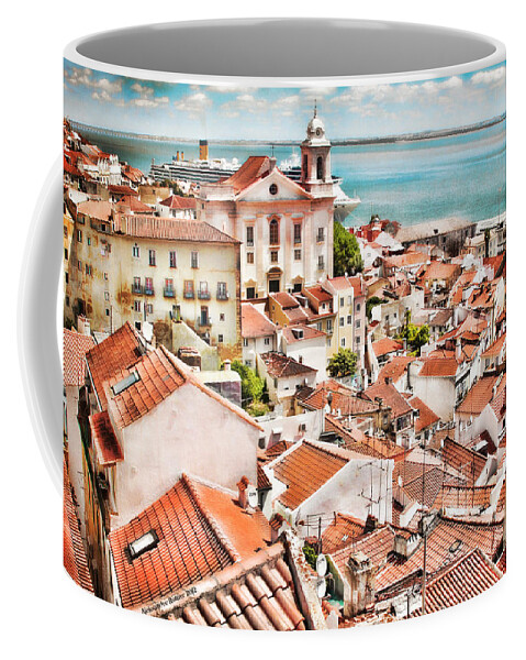 Lisbon Coffee Mug featuring the photograph The Red Roofs of Lisbon #1 by Aleksander Rotner