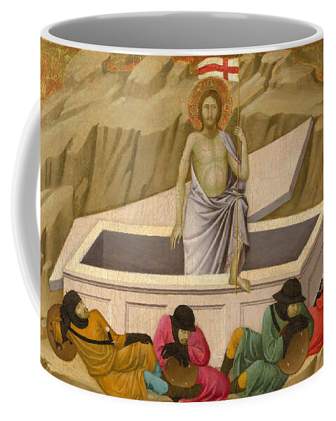 Ugolino Di Nerio Coffee Mug featuring the painting The Resurrection by Ugolino di Nerio