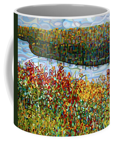 Art Coffee Mug featuring the painting The River by Mandy Budan