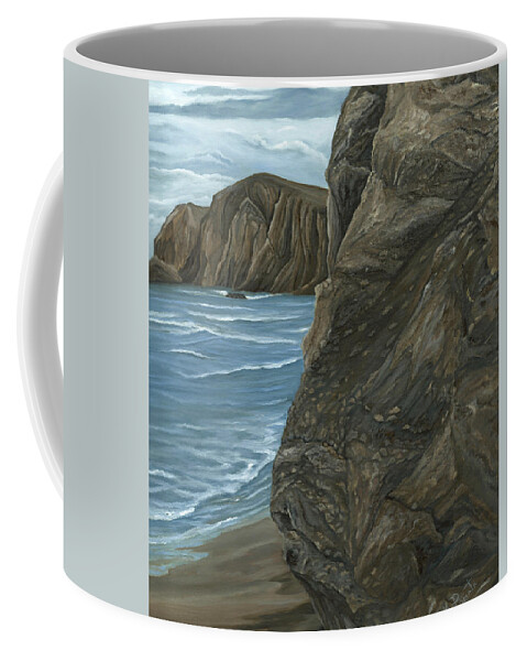 Rock Coffee Mug featuring the painting The Rock by Angeles M Pomata