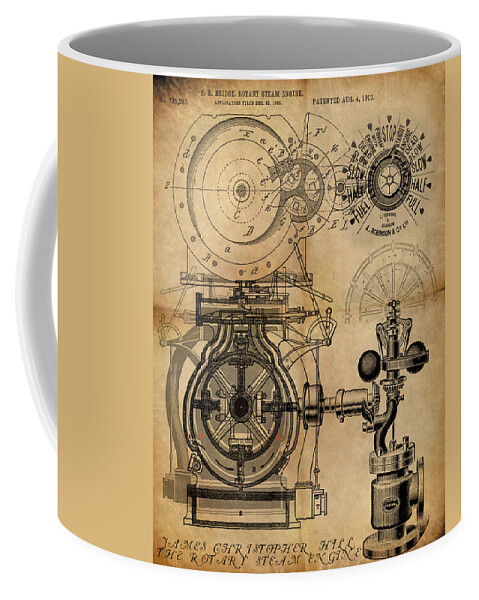 Steampunk Coffee Mug featuring the painting The Rotary Engine by James Hill