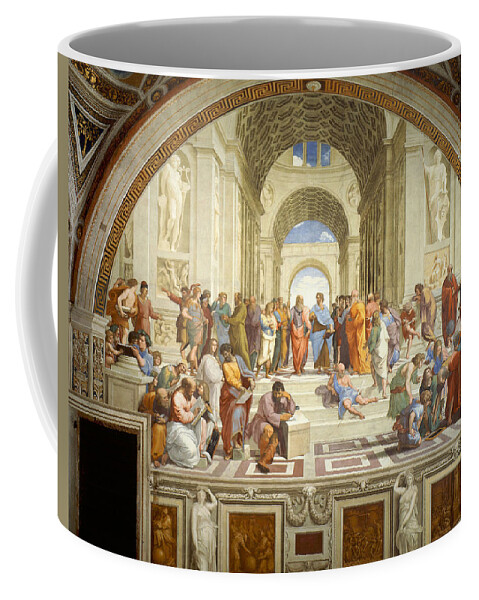 The School Of Athens Coffee Mug featuring the painting The School of Athens by Raphael